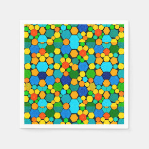 Serviette En Papier Motif de mosaïque géométrique abstraite