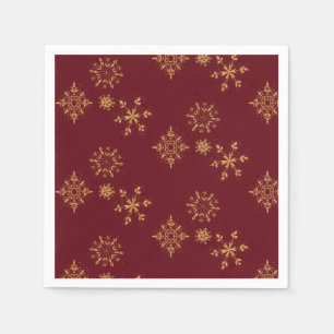 Serviette En Papier Motif de Noël des flocons d'or décoratifs