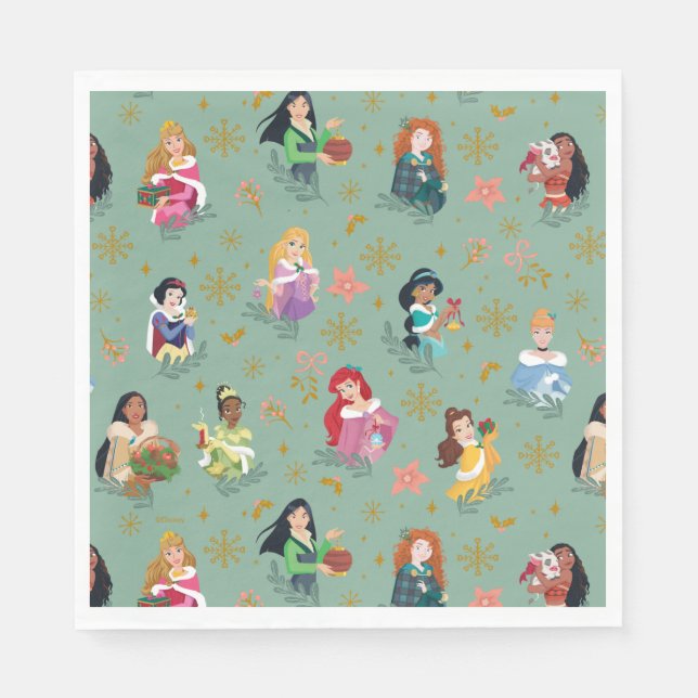 Serviette En Papier Motif de Noël Disney Princess (Devant)