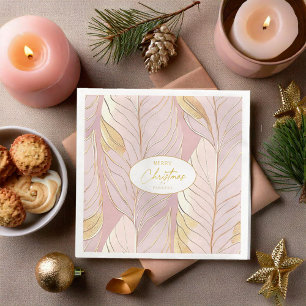 Serviette En Papier Motif de Noël en or rose #29 ID1009