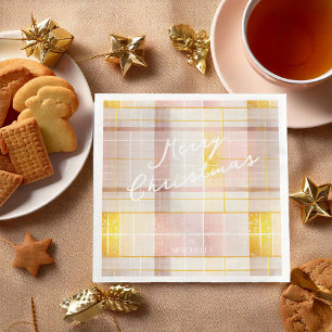 Serviette En Papier Motif de Noël en or rose n° 7 ID1009