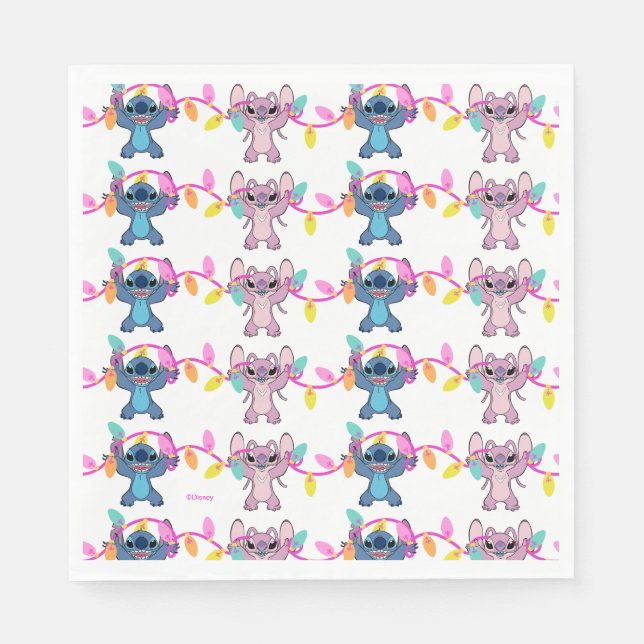 Serviette En Papier Motif de Noël Stitch & Angel (Devant)