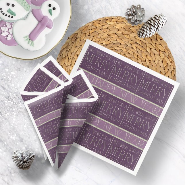 Serviette En Papier Motif de Noël vert violet #35b ID1009 (Créateur téléchargé)