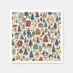 Serviette En Papier Motif de Noël vintage Woodland (20)