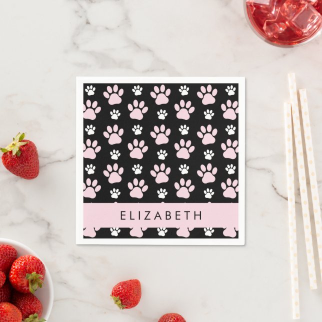 Serviette En Papier Motif De Pailles, Pailles Roses, Pailles De Chien, (En situation)