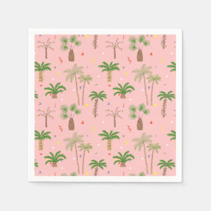 Serviette En Papier Motif de palmiers de Noël tropicaux