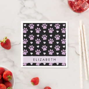 Serviette En Papier Motif De Pâtes, Pâtes Lilac, Coeurs, Votre Nom