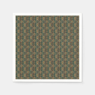 Serviette En Papier Motif de peau de serpent vert et or - Impression a
