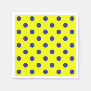 Serviette En Papier Motif de points polka jaune bleu Design