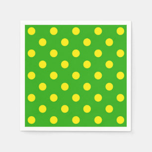 Serviette En Papier Motif de pois jaunes sur fond vert