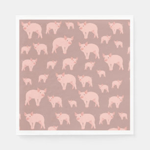 Serviette En Papier Motif de porc rose