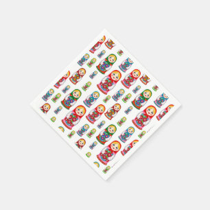 Serviette En Papier Motif de poupée d'imbrication