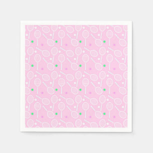 Serviette En Papier Motif de raquette de tennis Pastel Pink