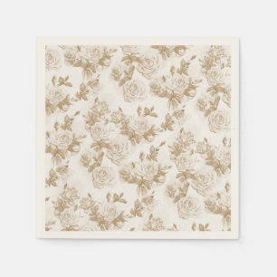 Serviette En Papier Motif de rose de crème