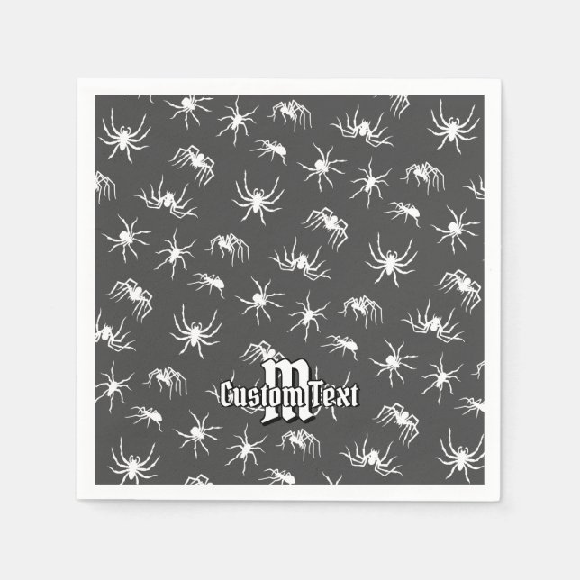 Serviette En Papier Motif de silhouettes d'araignée (Devant)