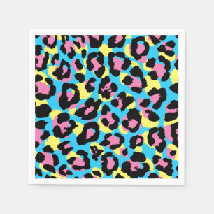 Serviette En Papier Motif de Spots Neon Leopard