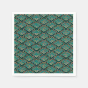 Serviette En Papier Motif de style Art déco en vert turquoise