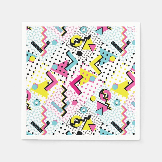 Serviette En Papier Motif de style postmoderne Memphis (Devant)