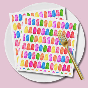 Serviette En Papier Motif de sucette glacée colorée