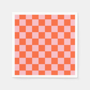 Serviette En Papier Motif de tableau de bord orange et rose