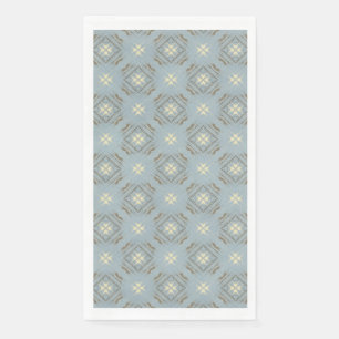 Serviette En Papier Motif de tableau de bord turquoise, crème et diama