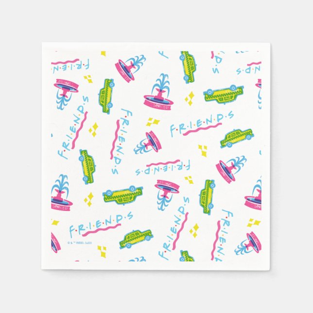 Serviette En Papier Motif de taxi et de fontaine d'eau pour AMIS™ (Devant)