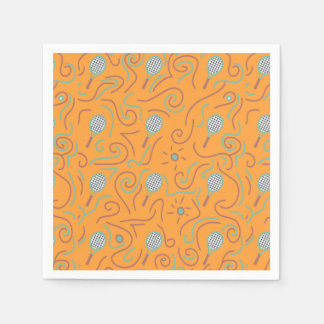 Serviette En Papier Motif de tennis Orange