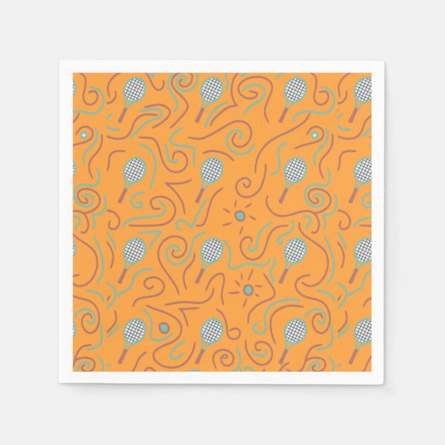 Serviette En Papier Motif de tennis Orange (Devant)