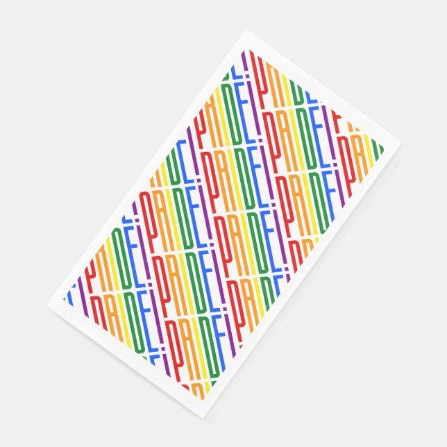 Serviette En Papier Motif de texte arc-en-ciel LGBT Fierté Gay LGBTQ F (Coin)