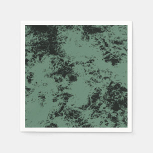 Serviette En Papier Motif de texture marbre en noir et vert