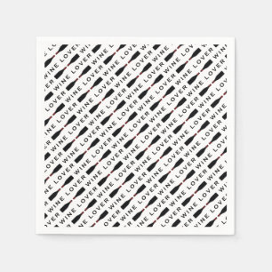 Serviette En Papier Motif de typographie noir et blanc