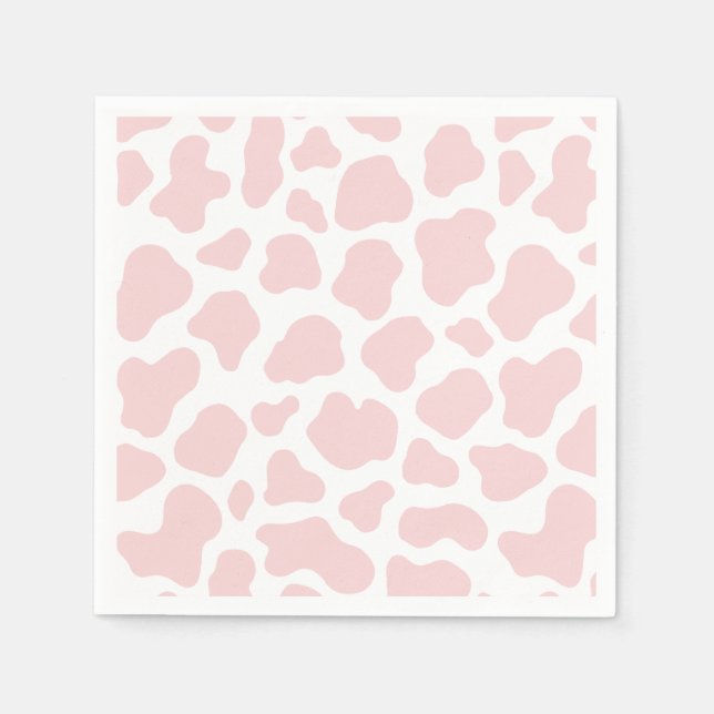 Serviette En Papier Motif de vache rose (Devant)