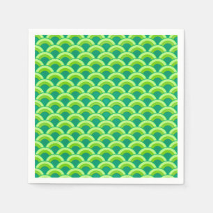 Serviette En Papier Motif de vague Art Déco - vert jade