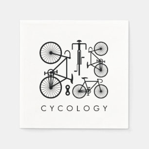 Serviette En Papier Motif de vélo noir et blanc moderne