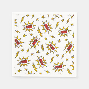 Serviette En Papier Motif d'effet sonore de bande dessinée