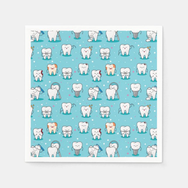 Serviette En Papier Motif dentaire gentil (Devant)