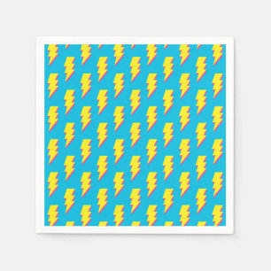Serviette En Papier motif des années 80/90's Fun Blue Yellow Bolt Neon
