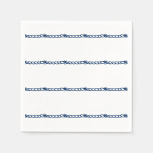 Serviette En Papier Motif des cordes nautiques bleu marine