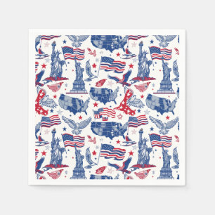 Serviette En Papier Motif des icônes patriotiques - Statue de la Liber