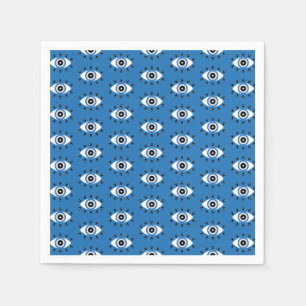 Serviette En Papier Motif des yeux mal grecs bleu noir blanc