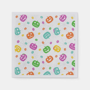 Serviette En Papier Motif d'Halloween Citrouille multicolore