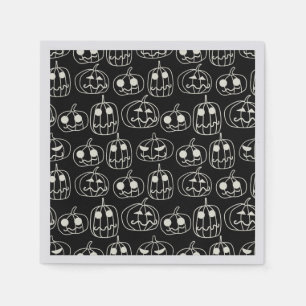 Serviette En Papier Motif d'Halloween Citrouilles blancs
