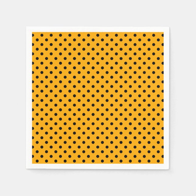 Serviette En Papier Motif d'Halloween orange noir (Devant)