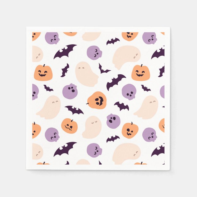 Serviette En Papier Motif d'Halloween pour enfants amusants (Devant)