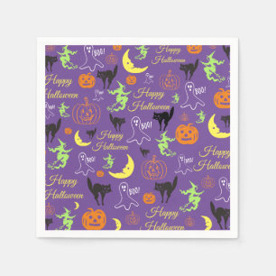 Serviette En Papier Motif d'Halloween violet