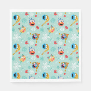 Serviette En Papier Motif d'hiver de la rue Sesame