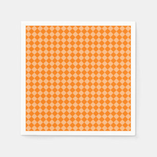 Serviette En Papier Motif diamant à carreaux orange