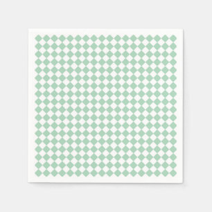 Serviette En Papier Motif diamant à carreaux vert et blanc