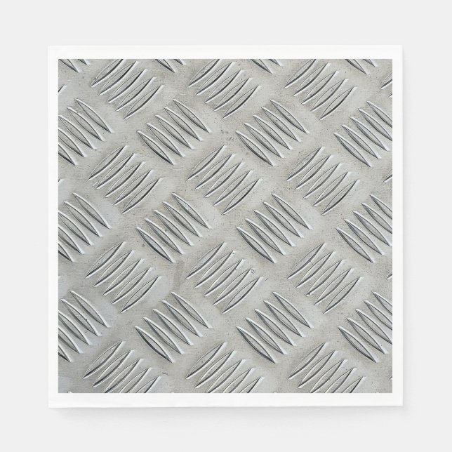 Serviette En Papier Motif diamant de texture d'aluminium (Devant)