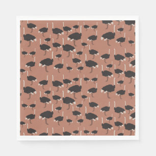 Serviette En Papier Motif d'illustration Ostrich Bird